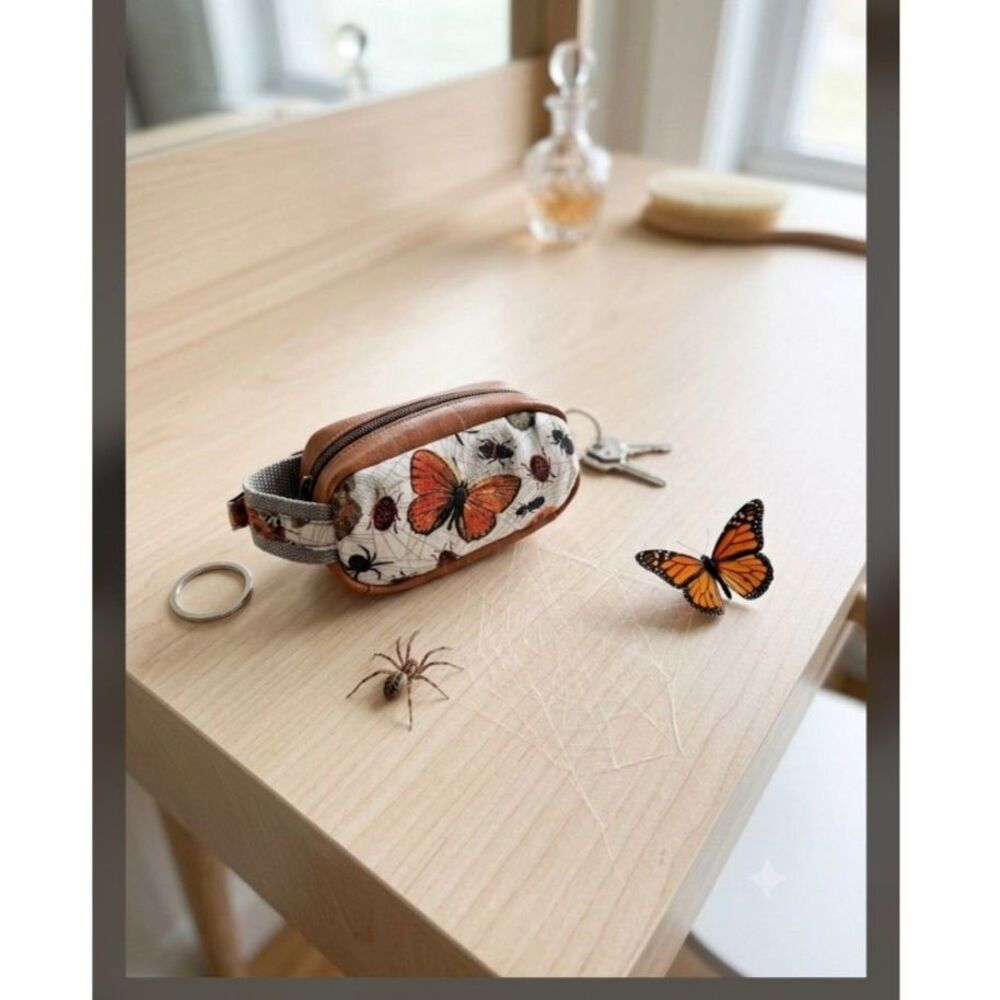 Spooky Spider and Butterfly Mini Keychain Pouch for Bags and Keys - Picture 1 of 6